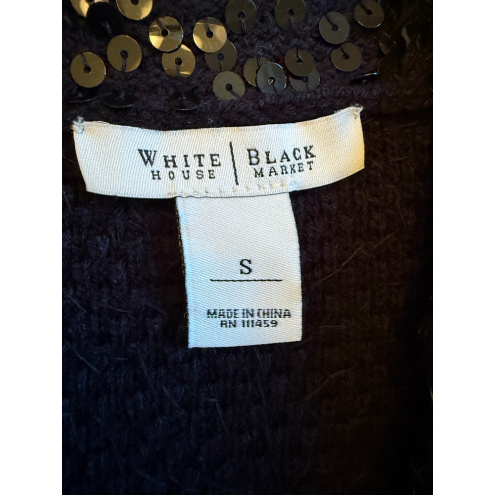White House Black Market Blazer Size S Black Sequin - Picture 4 of 10
